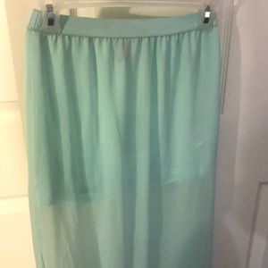 Mint green maxi skirt